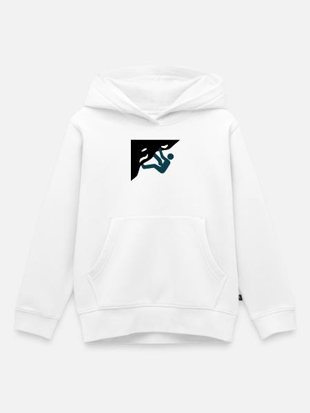 Hallenklettern Silhouette Icon - Kinder Premium Organic Hoodie - Weiß