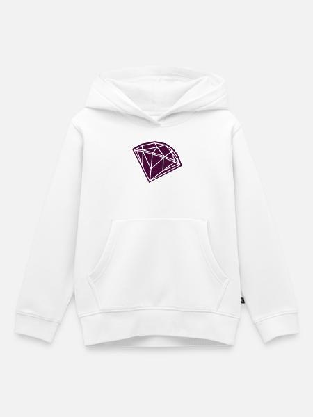 Geometrischer Diamant in Lila - Kinder Premium Organic Hoodie - Weiß