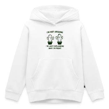Ich erkläre es: Kaktuswitz - Kinder Premium Organic Hoodie - Weiß - Vorne - AI Model Kid Female (0cm)