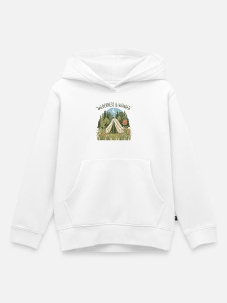 Wilderness & Wonder Zeltidylle im Wald - Kinder Premium Organic Hoodie - Weiß