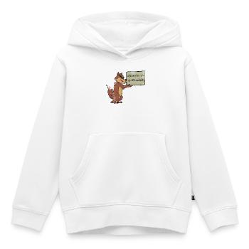 Hindernisse? Nutze die Chance! – Cartoon Wolf - Kinder Premium Organic Hoodie - Weiß - Vorne - AI Model Kid Female (0cm)