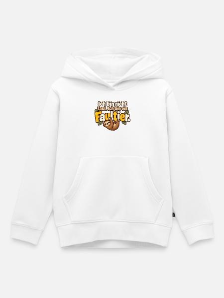 Faultier Spruch Humor Gemütlichkeit - Kinder Premium Organic Hoodie - Weiß