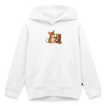 Maus mahlt Getreide - Kinder Premium Organic Hoodie - Weiß - Vorne - AI Model Kid Female (0cm)