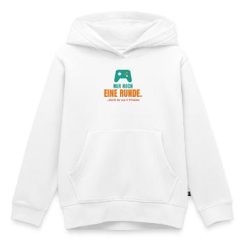 Nur noch eine Runde – Gamer Spruch - Kinder Premium Organic Hoodie - Weiß - Vorne - AI Model Kid Female (0cm)