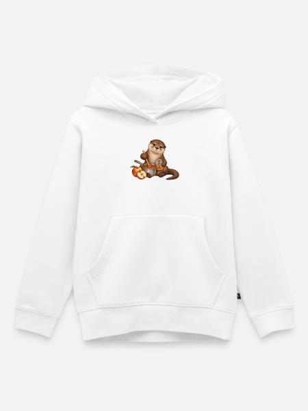 Otter kocht Apfelmarmelade - Kinder Premium Organic Hoodie - Weiß
