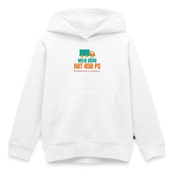 Mein Büro hat 450 PS – LKW-Fahrer Spruch - Kinder Premium Organic Hoodie - Weiß - Vorne - AI Model Kid Female (0cm)