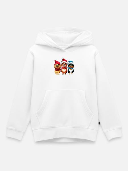 Hunde Weihnachten - Kinder Premium Organic Hoodie - Weiß