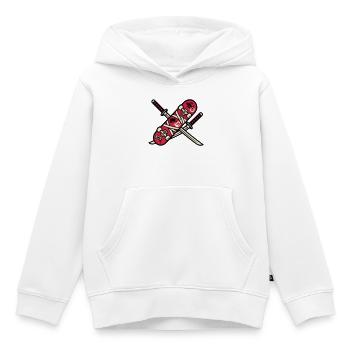 Skateboard Katana Wappen Logo - Kinder Premium Organic Hoodie - Weiß - Vorne - AI Model Kid Female (0cm)