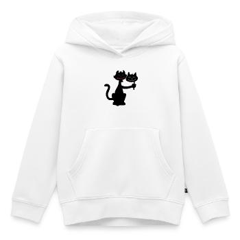 Schwarze Katze und Dämon - Kinder Premium Organic Hoodie - Weiß - Vorne - AI Model Kid Female (0cm)