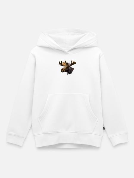 Elch - Kinder Premium Organic Hoodie - Weiß