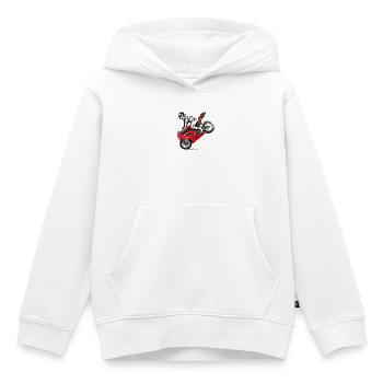 motorcycle stunt - Kids Premium Organic Hoodie - white - Front - AI Model Kid Female (0cm)