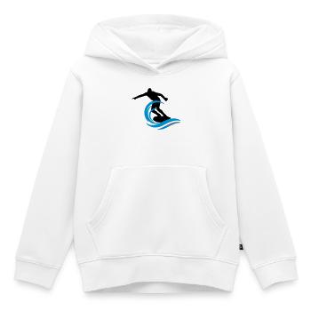 Surfeur - Sweat Premium à capuche enfant bio - blanc - Devant - AI Model Kid Female (0cm)