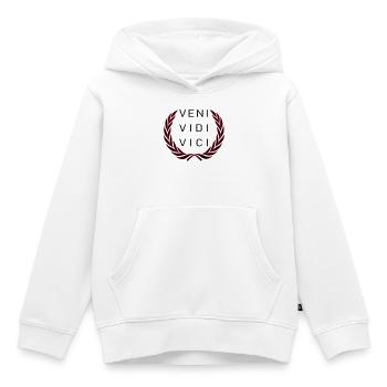Veni Vidi Vici - Sweat Premium à capuche enfant bio - blanc - Devant - AI Model Kid Female (0cm)