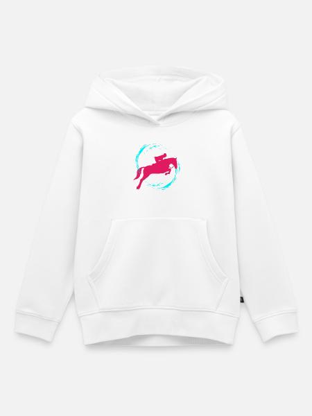 Reiten - Kinder Premium Organic Hoodie - Weiß