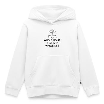Déclaration d'amour - Sweat Premium à capuche enfant bio - blanc - Devant - AI Model Kid Female (0cm)