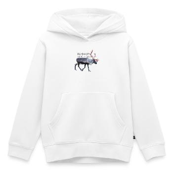 Rudolph - Sweat Premium à capuche enfant bio - blanc - Devant - AI Model Kid Female (0cm)
