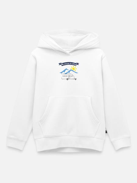 caravan is calling - Kinder Premium Organic Hoodie - Weiß