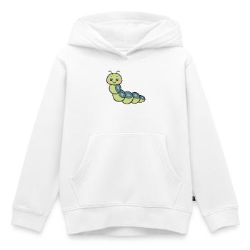 Chenille - Sweat Premium à capuche enfant bio - blanc - Devant - AI Model Kid Female (0cm)