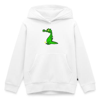 Smiling Crocodile, dreifarbiges Design - Kinder Premium Organic Hoodie - Weiß - Vorne - AI Model Kid Female (0cm)