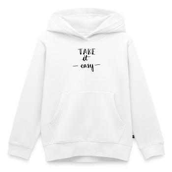 Take it easy - Kids Premium Organic Hoodie - white - Front - AI Model Kid Female (0cm)