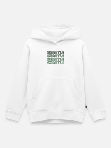 Seattle Blockgrid Muster - Kinder Premium Organic Hoodie - Weiß