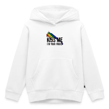 Frog - Princess - Kiss -Kiss me - Kinder Premium Organic Hoodie - Weiß - Vorne - AI Model Kid Female (0cm)