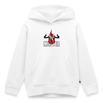 Grillmeister Flamme Hörner Rind Fleischesser Grill - Kinder Premium Organic Hoodie - Weiß - Vorne - AI Model Kid Female (0cm)