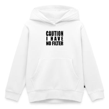 Achtung Ich habe keinen Filter - Kinder Premium Organic Hoodie - Weiß - Vorne - AI Model Kid Female (0cm)