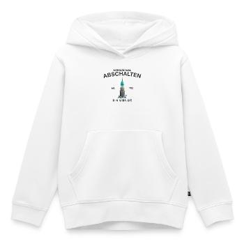 Hamburger Michel, Einfach abschalten, Zeichnung - Kinder Premium Organic Hoodie - Weiß - Vorne - AI Model Kid Female (0cm)