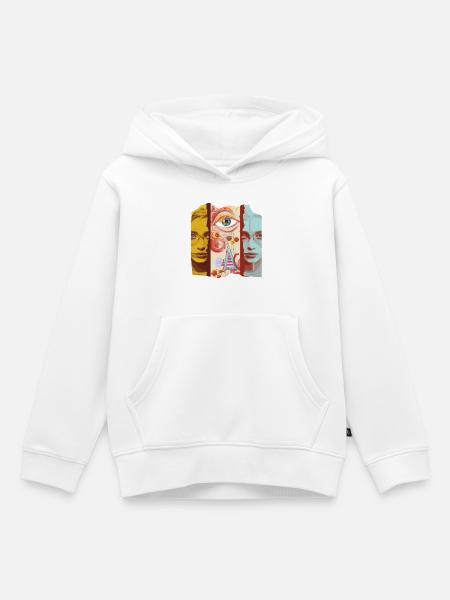 Modernes Kunstdesign - Kinder Premium Organic Hoodie - Weiß