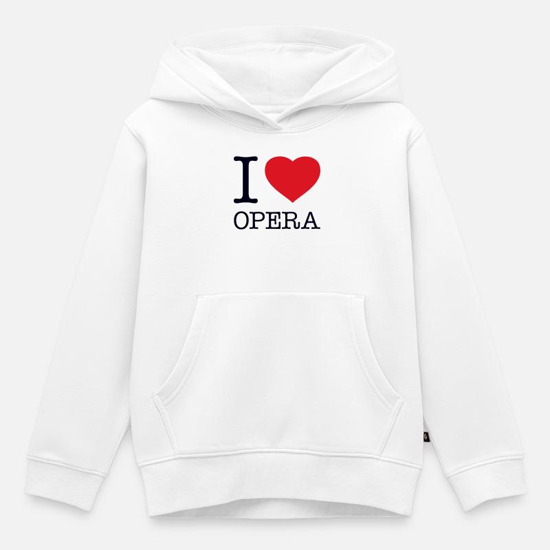 J’ADORE L’OPÉRA - Sweat Premium à capuche enfant bio - blanc