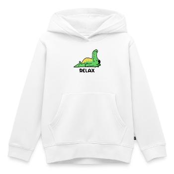 Crocodile relax - Sweat Premium à capuche enfant bio - blanc - Devant - AI Model Kid Female (0cm)