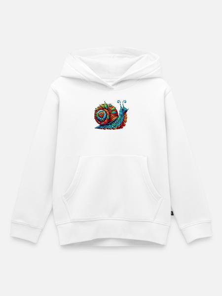Schnecke - Kinder Premium Organic Hoodie - Weiß