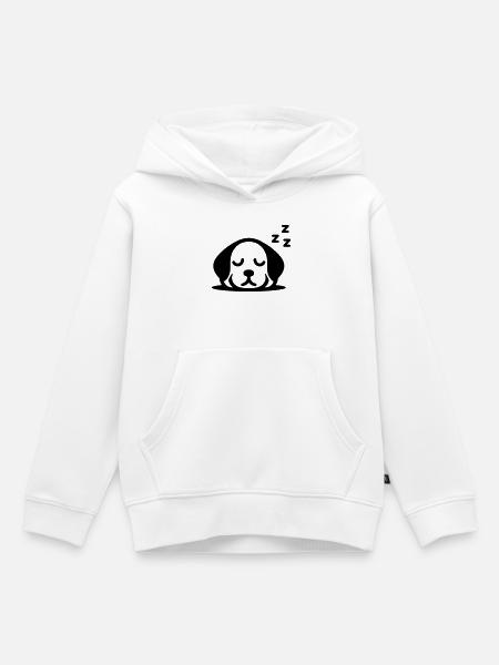 Schlafender Hund mit ZZZ - Kinder Premium Organic Hoodie - Weiß