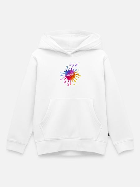 Splash - bunter Farbklecks - Kinder Premium Organic Hoodie - Weiß