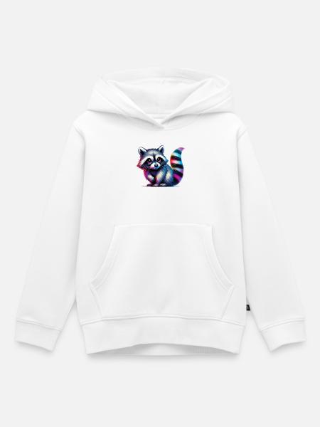 Waschbär - Kinder Premium Organic Hoodie - Weiß
