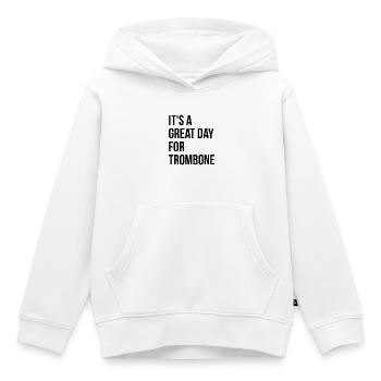 Trombone Trombone Trombone - Sweat Premium à capuche enfant bio - blanc - Devant - AI Model Kid Female (0cm)