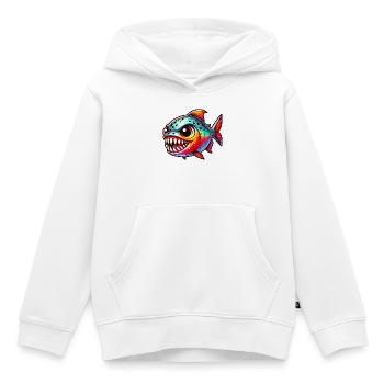 Piranha - Kinder Premium Organic Hoodie - Weiß - Vorne - AI Model Kid Female (0cm)