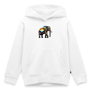 Éléphant - Sweat Premium à capuche enfant bio - blanc - Devant - AI Model Kid Female (0cm)