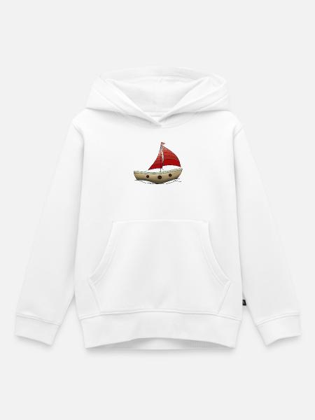 Boot - Kinder Premium Organic Hoodie - Weiß