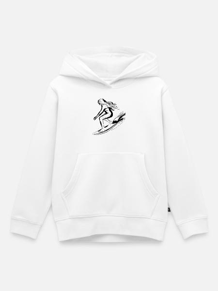 Surfer Mädchen - Kinder Premium Organic Hoodie - Weiß