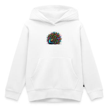Paon - Sweat Premium à capuche enfant bio - blanc - Devant - AI Model Kid Female (0cm)