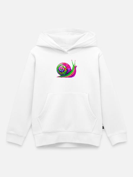 Schnecke - Kinder Premium Organic Hoodie - Weiß