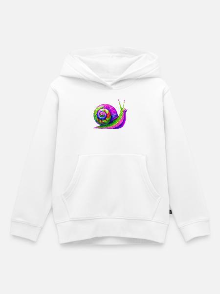 Schnecke - Kinder Premium Organic Hoodie - Weiß