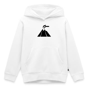 Volcan - Sweat Premium à capuche enfant bio - blanc - Devant - AI Model Kid Female (0cm)