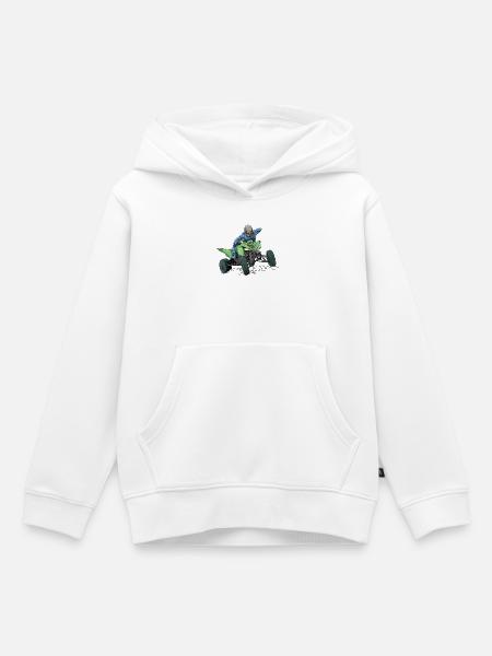 Quad - Kinder Premium Organic Hoodie - Weiß