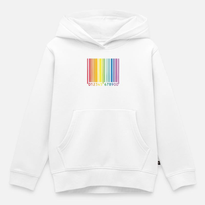 Schwuler Barcode - Kinder Premium Organic Hoodie - Weiß