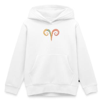 Bélier Symbole du zodiaque Bélier Horoscope Bélier - Sweat Premium à capuche enfant bio - blanc - Devant - AI Model Kid Female (0cm)