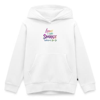 Regenbogen Glitzer Inspirierendes Zitat Design - Kinder Premium Organic Hoodie - Weiß - Vorne - AI Model Kid Female (0cm)