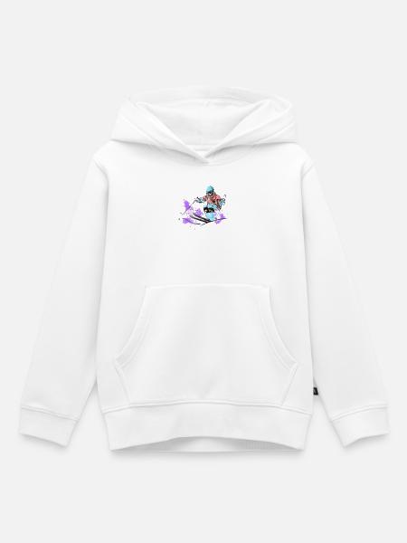 Mogul skiing - Kinder Premium Organic Hoodie - Weiß